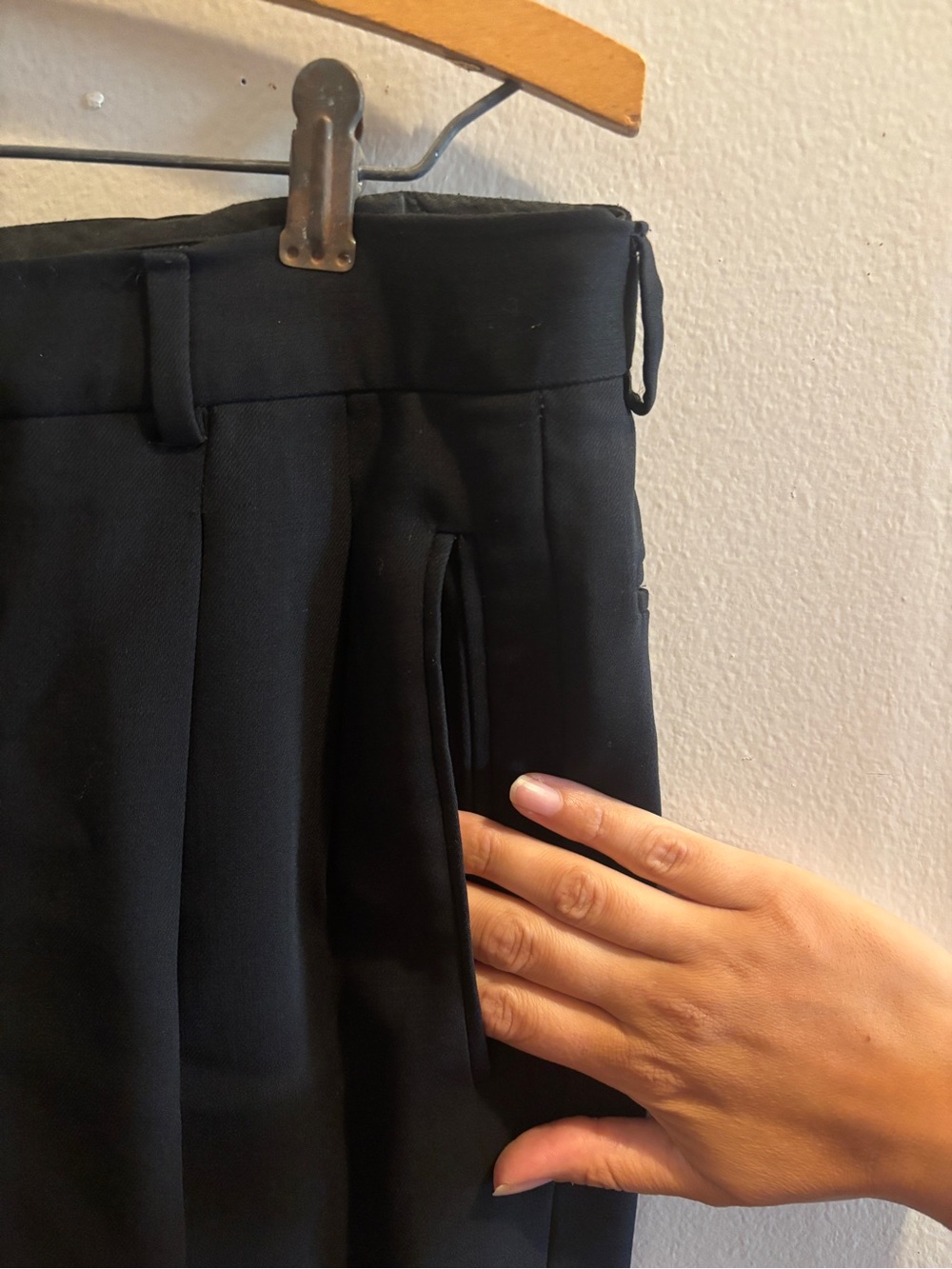 Giorgio Armani Black Pants with Tailored Pleat